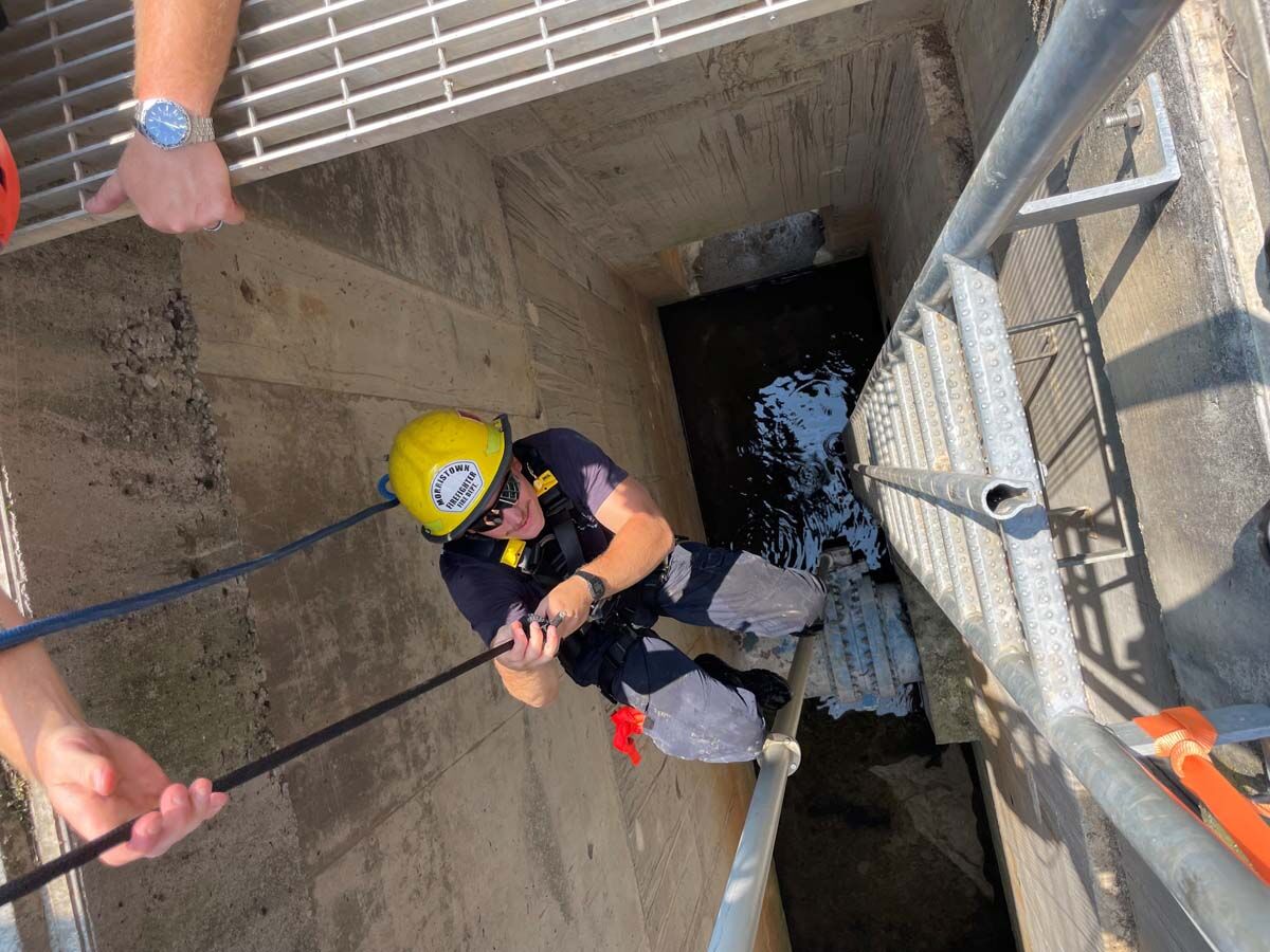 Morristown Firefighters participate in confined spaces training